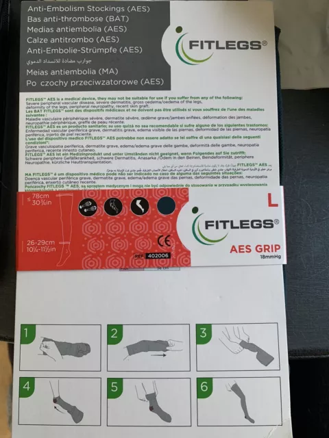 FITLEGS- ANTI EMBOLISM stockings - AES Grip - 4 pairs £9.95