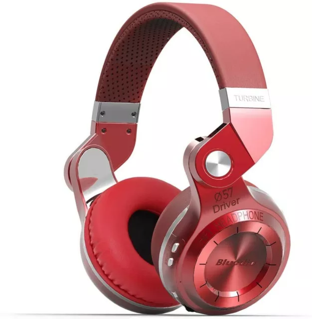 Casque Bluetooth avec micro sans fil pliable rotatif de 57mm 40h en écoute ROUGE