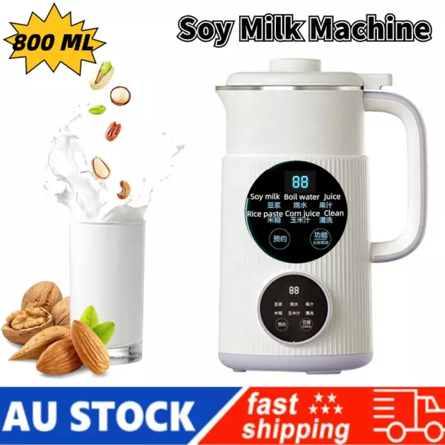 800ml Soy Milk Machine Juicer Automatic Heating Free Filter Soybean Milk Maker L