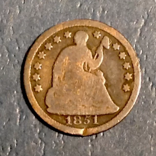 1851 Seated  Liberty Half Dime cd