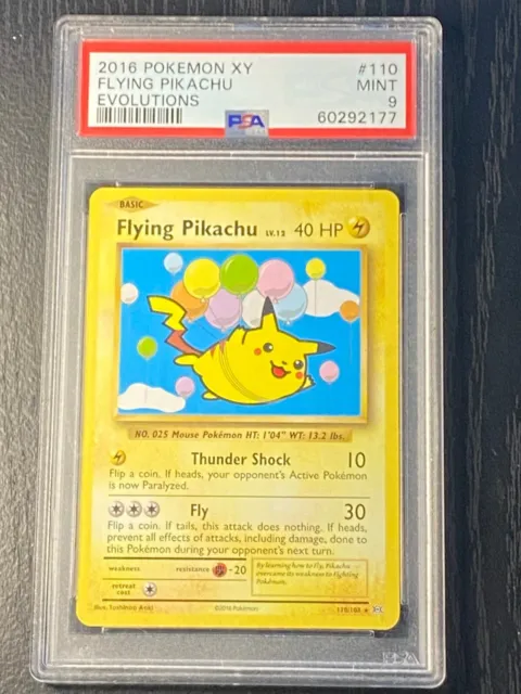 Pokemon Flying Pikachu 110/108 XY Evolutions Secret Rare Card PSA Mint 9