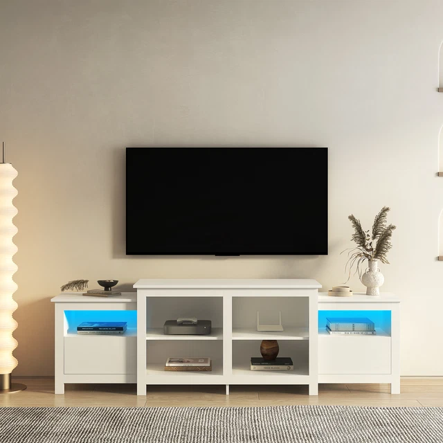 77" LED TV Stand for TVs up to 75", Modern TV Cabinet & Entertainment Center