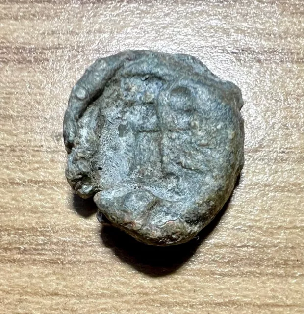 Ancient byzantine lead seal- Cross