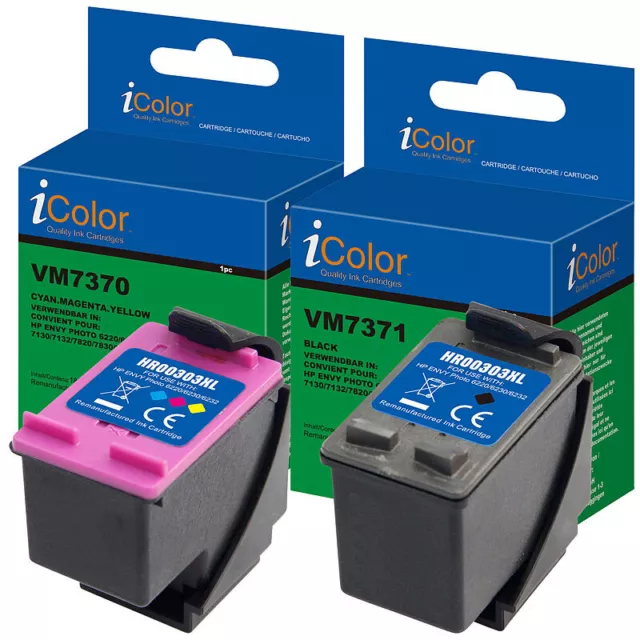iColor recycled Recycled Tintenpatrone für HP, T6N04AE, T6N03AE, 303XL