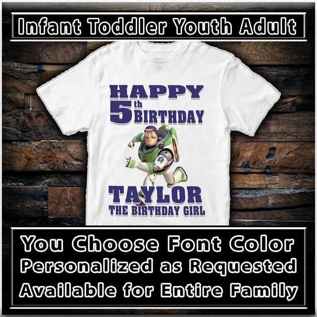 Buzz Lightyear Custom Birthday T-shirt for Kids Theme for Birthday Party Shirt