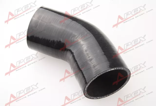 4 Ply 2.125" (54mm) inch 45 Degree Silicone Hose Coupler Pipe Turbo Black