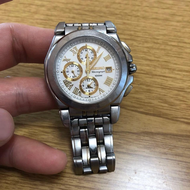 SEIKO　セイコー　7T62-0EW0 VINTAGE SEIKO 7T62 0EW0 mens Alarm chronograph watch 100m VGC