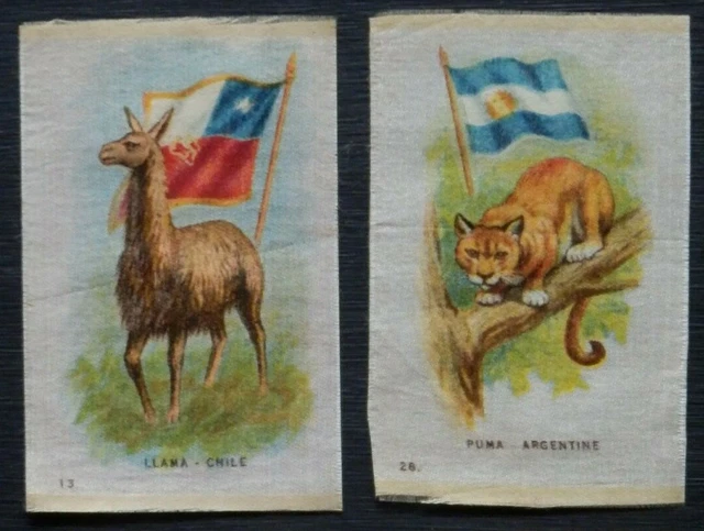 NATURAL HISTORY known as ANIMAL WITH FLAG Silks issued by ITC in 1915 2