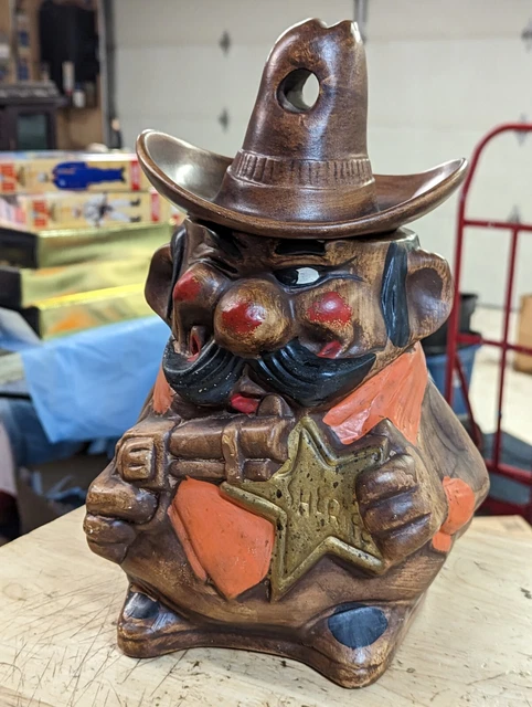 Vintage 1960s California Originals Winking  Sheriff Badge & Pistol Cookie Jar