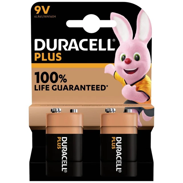 Duracell Plus-9V B2 Pile 6LR61 (9V) alcaline(s) 9 V 2 pc(s)