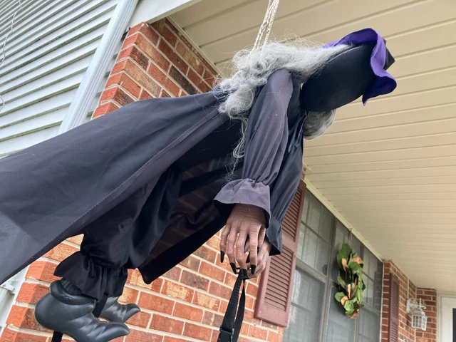 Vintage Halloween Flying Wicked Witch Hanging Decor Scary No Face Attic Find