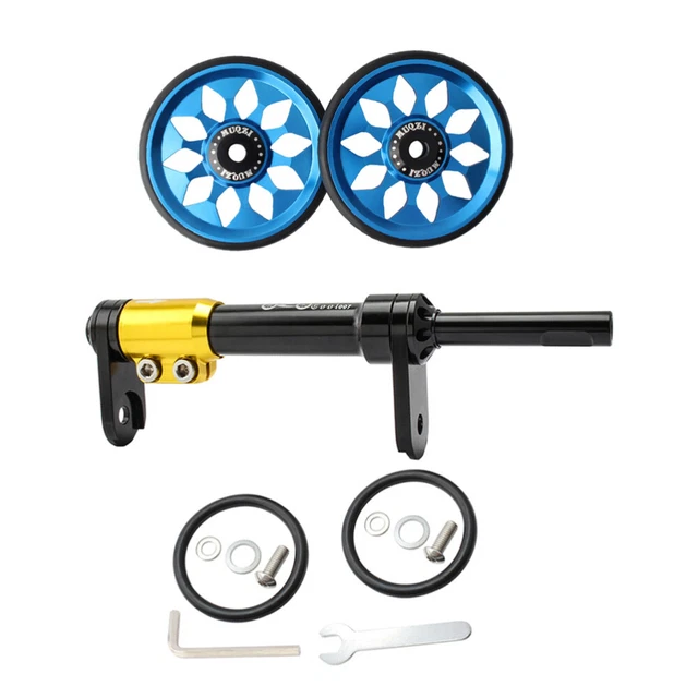 Telescopic Rod Folding Bike Easy Wheel Foldable Extension Cycling Wheels Refit