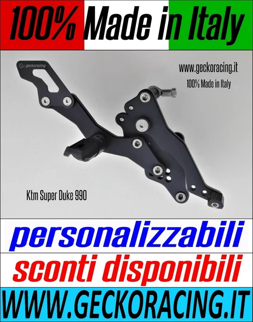 Avdb-moto Pedane Arretrate Regolabili Per KTM Duke 690 LC4/A3 E R 2012-2018 – Kit In Alluminio CNC 6061, Completo Di Poggiapiedi E Leve