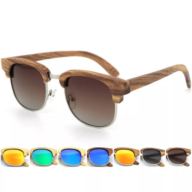 Gafas de sol de madera polarizadas de bambú natural unisex gafas hechas a mano