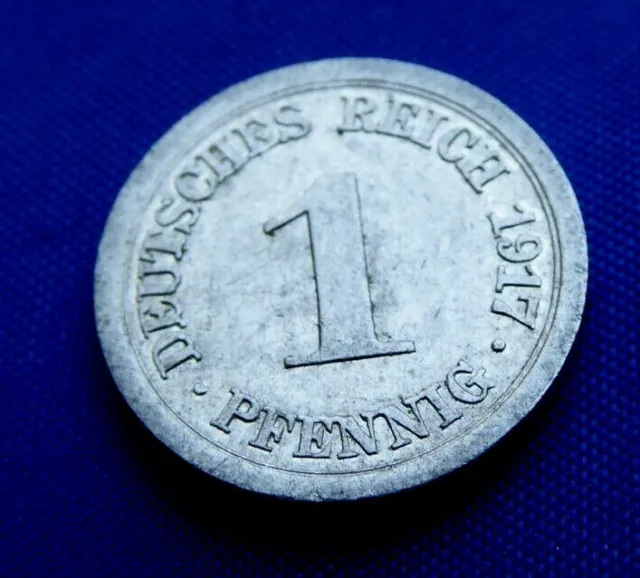 Deutsches Reich 1 Pfennig Alu-Ersatzmünze 1917 -A- G- mit Reichsadler