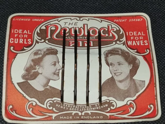 Vintage 1950-60s Newlock All British Bobbie Pins Pack