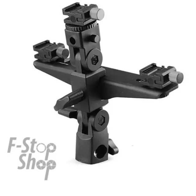 DSLRKIT Dual / Triple Flash Bracket Umbrella Holder Light Stand shoe 1/4” screw