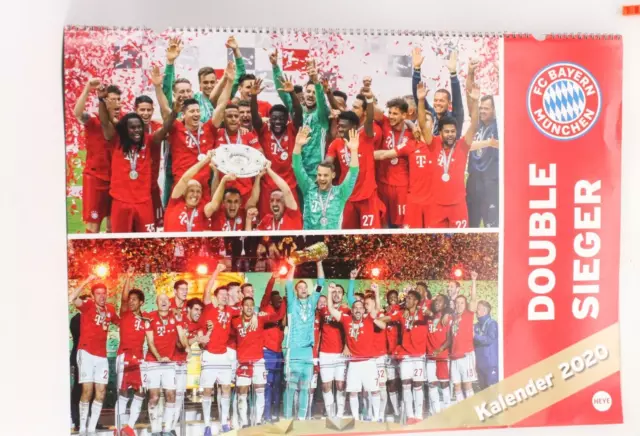 FC Bayern München - Double Sieger 2020 Fußball Jahres Kalender 68x50cm Heye