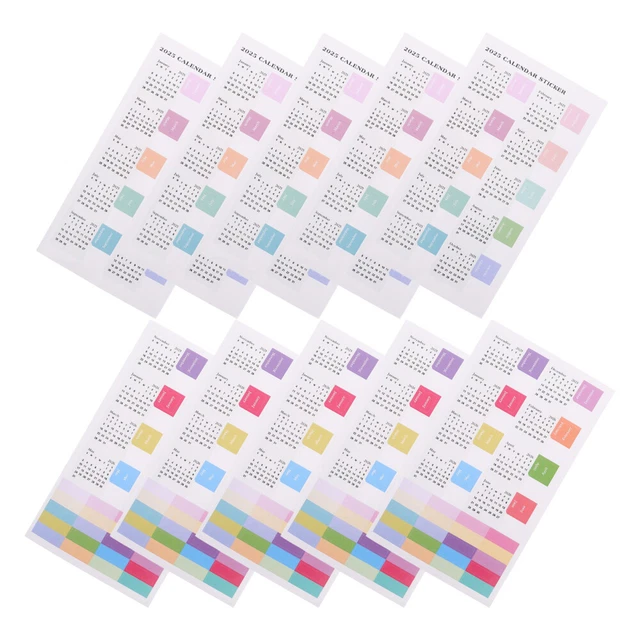 10 SET CALENDAR Index Sticker Accessories for Planners Label Stickers £ ...
