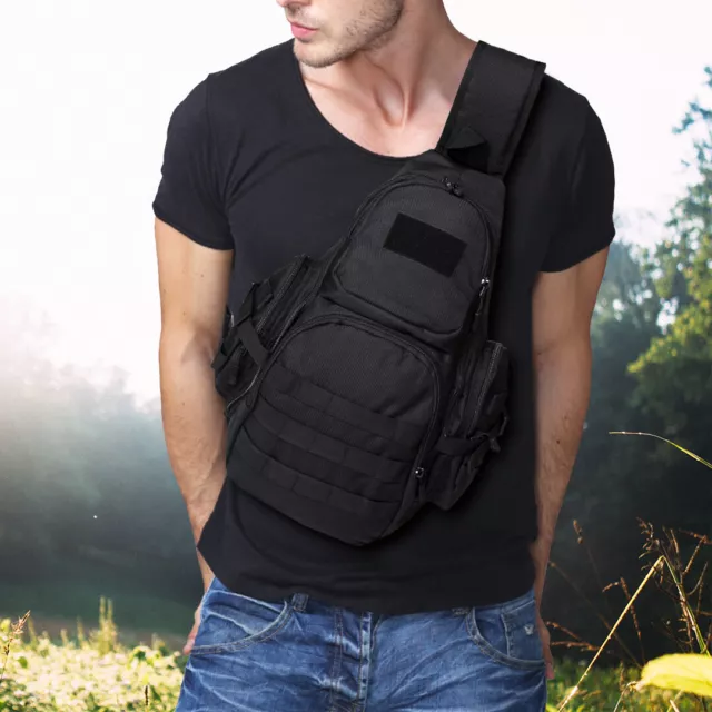 Men Military Tactical Chest Sling Bag Large Molle Crossbody Shoulder Backpack