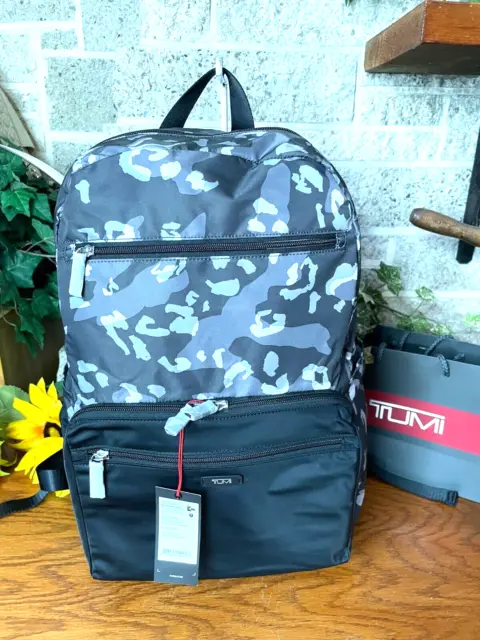 Nwt Tumi  Black Multi Packable Lg Backpack Foldable Shoulder Bag Travel Carryon