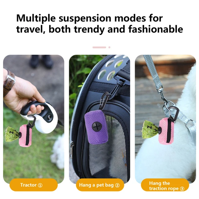 Pet Dog Poop Bag Container Dispenser Puppy Pick-Up Poo Waste Bags Holder 2