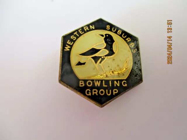 Western Suburbs Bowling Group Badge Parxite 77 A J Parkes