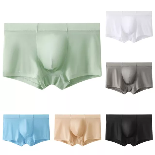 Breathable Men's Ice Silk Comfortable Slip Breath Boxer Briefs Panties Lingerie