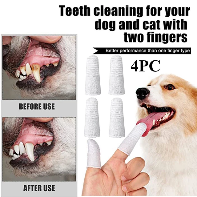 4 PC Dog Toothbrush Cat Toothbrushes Fingers Cots Toothbrushes For Dog Cats