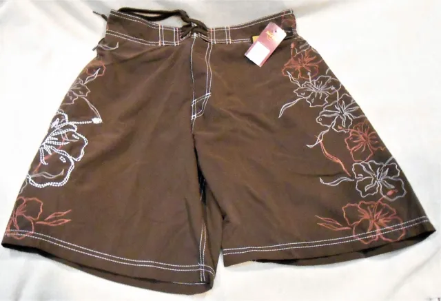 Hard Rock Cafe No Location Mens Medium Brown Swim Trunk Shorts - New With Tags