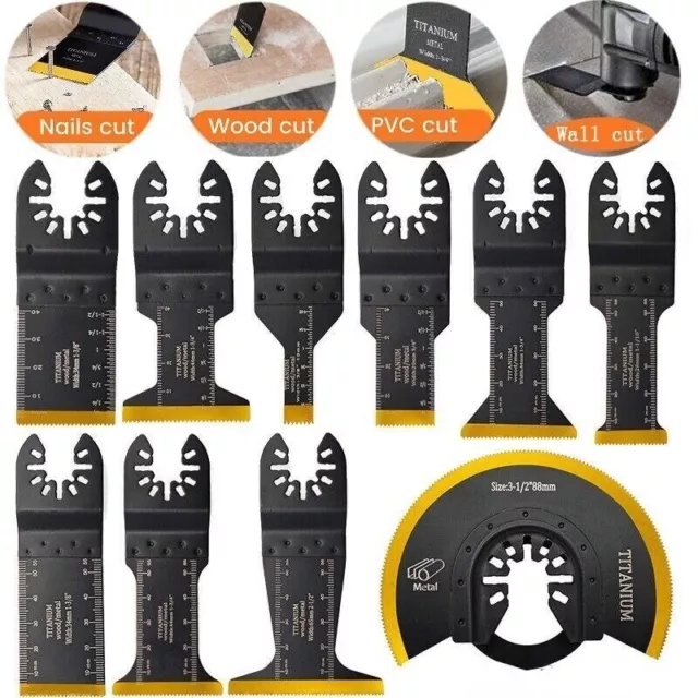 24/18/12/8PCS Titanium Oscillating Blades Multitool Tools for Wood Hard Metal