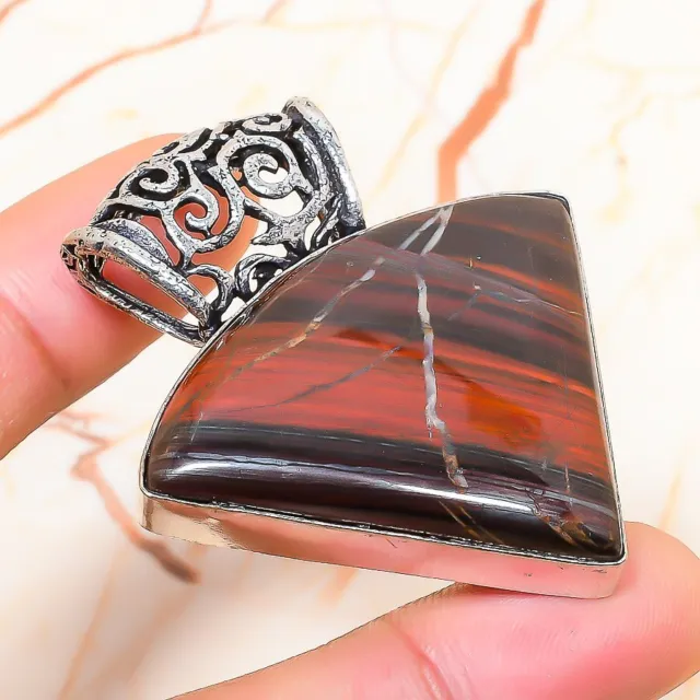 Iron Tiger Eye Gemstone Handmade Gift Jewelry Pendant 2.09" c582