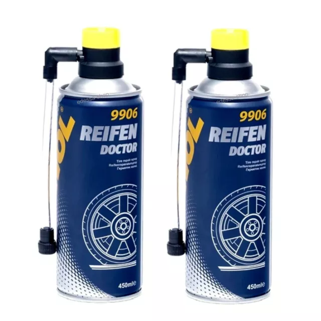 2x 450ml Auto Reifenreparatur-spray Reifen-Pilot/-Pannenhilfe Dichtmittel MN9906