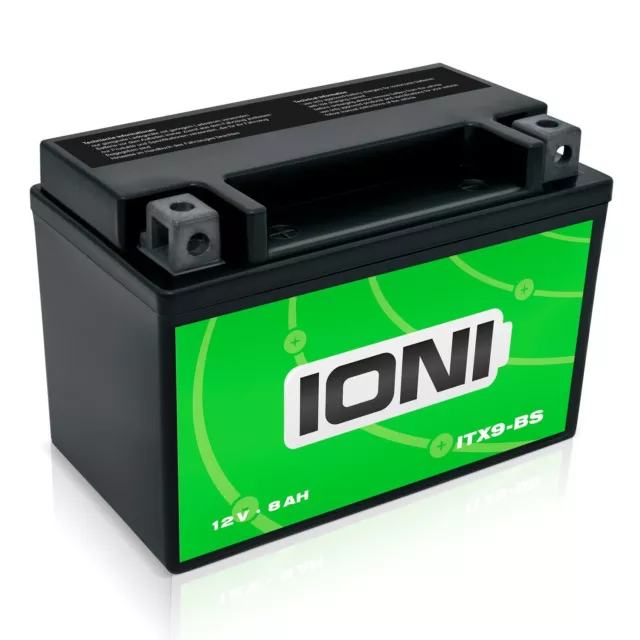 Batterie 12V 8Ah AGM IONI ITX9-BS Motorrad ähnlich YTX9-BS YTX9L-BS 50812 M6010