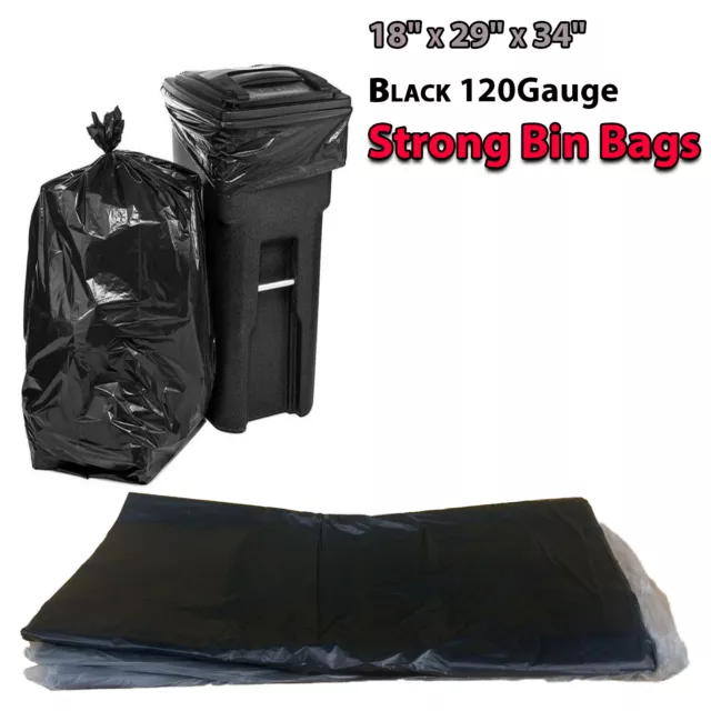 NEGRO MEDIO SERVICIO 18x29x34" GRANDE 120g CONTENEDOR BOLSA BASURA RESIDUOS BOLSA