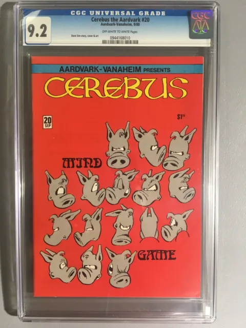 Cerebus the Aardvark #20, Classic DAVE SIM, CGC, 9.2