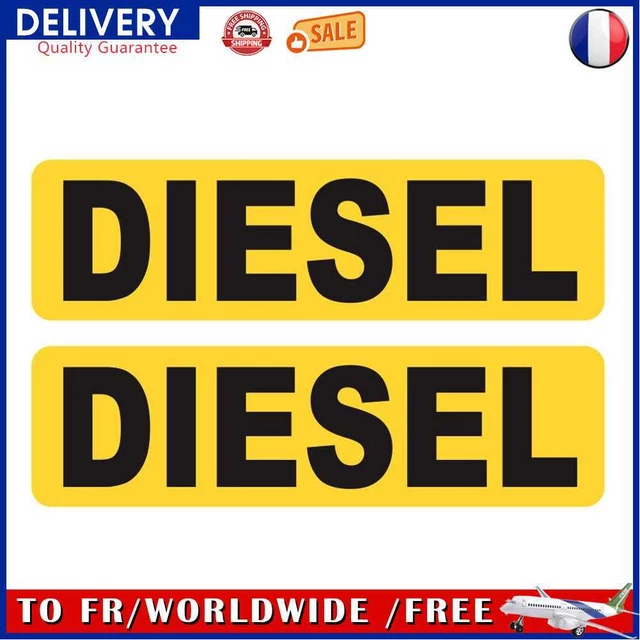 2 pièces Rappel DIESEL CARBURANT Seulement Drôle Réfléchissant Voiture Autocolla