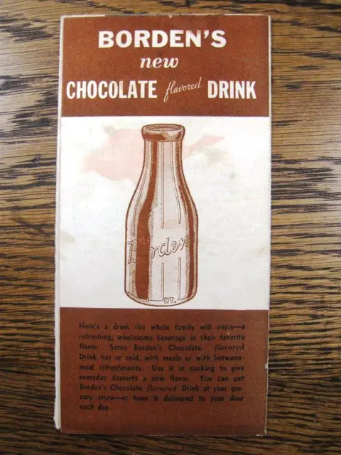 Vintage Booklet for Introduction of Borden's New Chocolate Flavored Milk 1940
