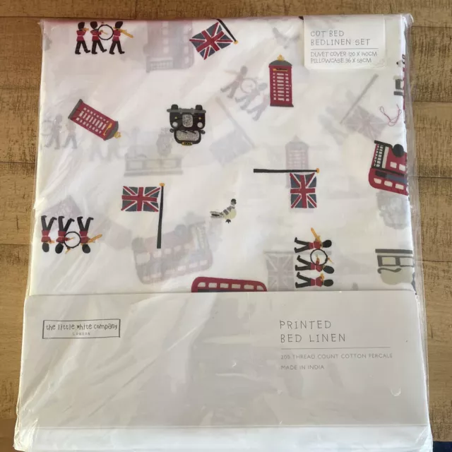 The Little White Company London Kinderbett Bettset Bettdecke & Kissenbezug