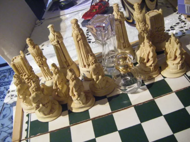 Vintage Medieval Times possibly Crusades composite  Chess Set No board