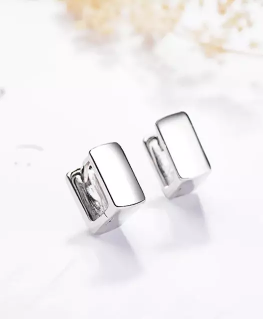 925 Sterling Silver Small Plain 8mm Hoop Earrings