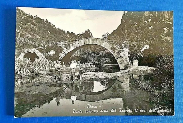cartolina blera viterbo ponte del diavolo formato grande 1963