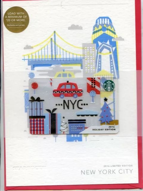 Regional New York Nyc Limited 2016 Holiday Edition  Starbucks  Gift Card Htf