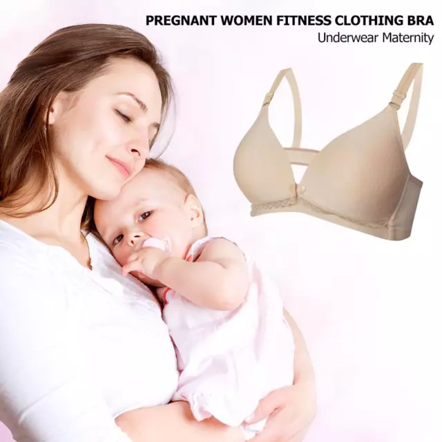 Breastfeeding Bra Pregnant Women Maternity Nursing Underwear (Beige 95C) Hot 2