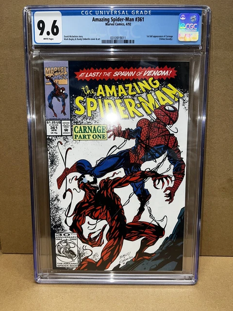 Amazing Spider-Man #361 CGC 9.6 1st Appearance Of Carnage White Pages Marvel