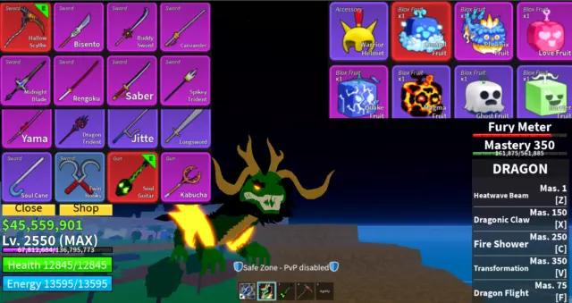 Instant Delivery - Blox Fruits Level MAX 2450 Account - Third Sea
