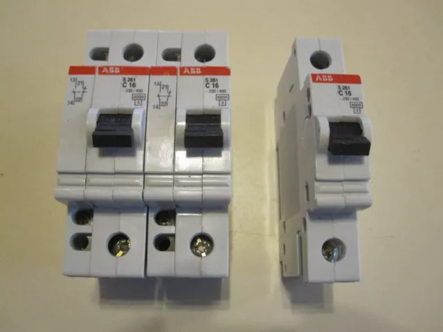 3 interruttori di protezione linea ABB C16 S261 fusibile automatico fusibile contatto ausiliario
