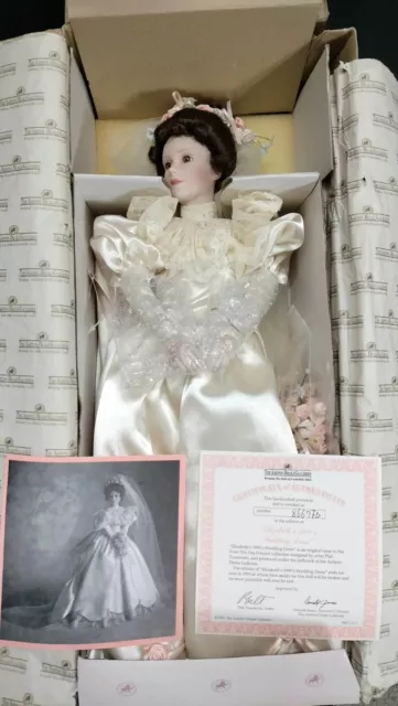 NEW Ashton Drake Galleries Elizabeth's 1900s Wedding Dress Por. Doll w/ Tags COA