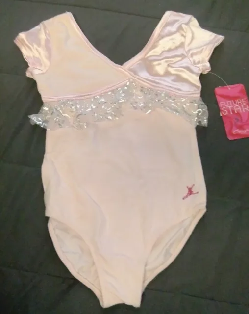 NWT CAPEZIO FUTURE STAR 6/6X 10/12 Pink Short Sleeve Leotard DANCE DREAM EXPLORE