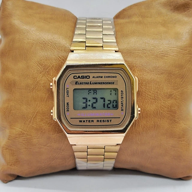 Casio Illuminator Electro Luminescence Chrono Digital Rose Gold Unisex Watch